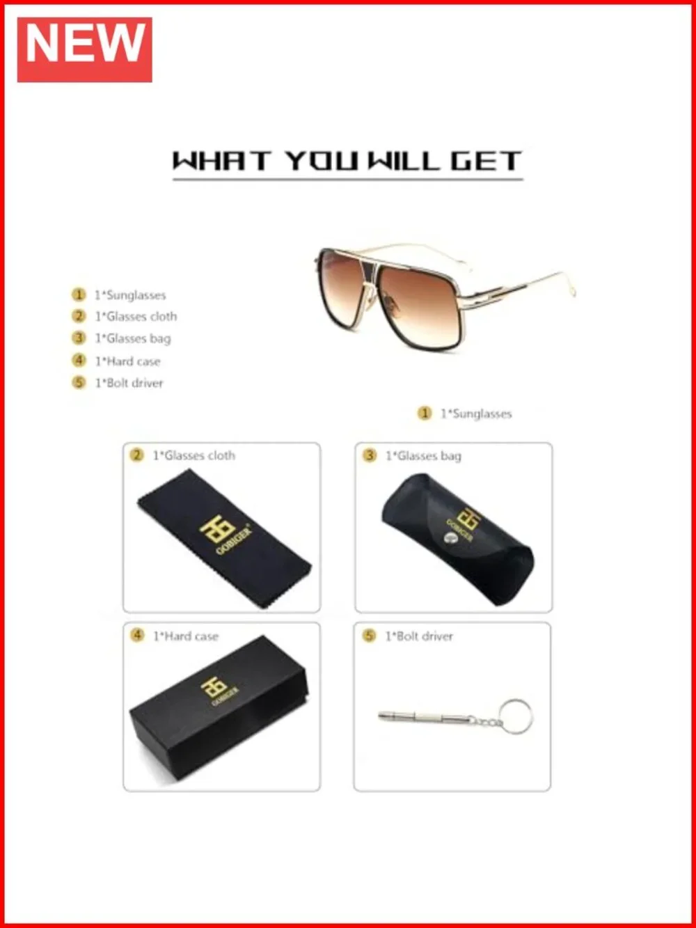 Aviator Sunglasses UV Protection Oversized Retro Shades Goggle Alloy